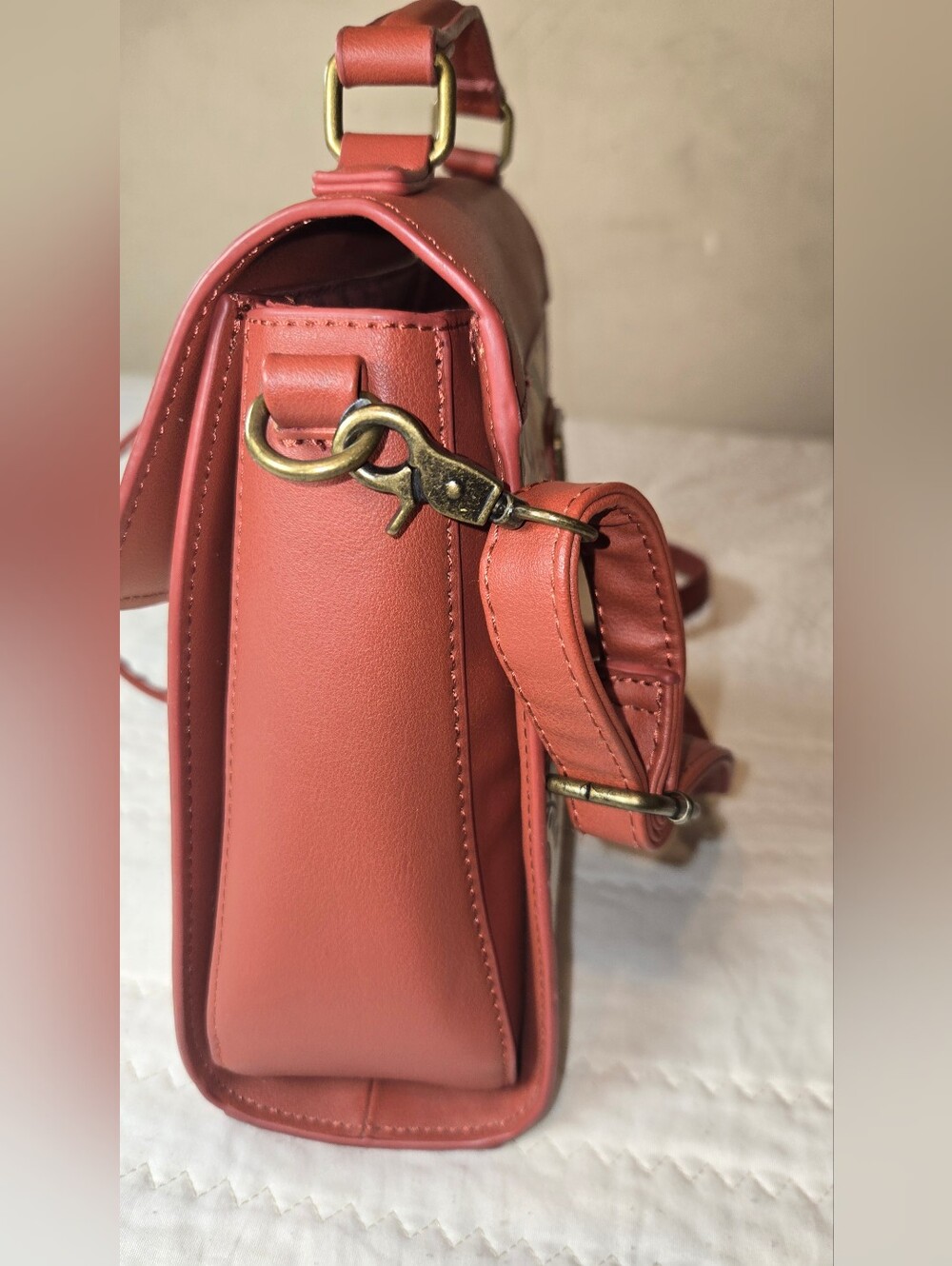 Loungefly Rust Floral Rebel Alliance Satchel - Picture 9 of 13